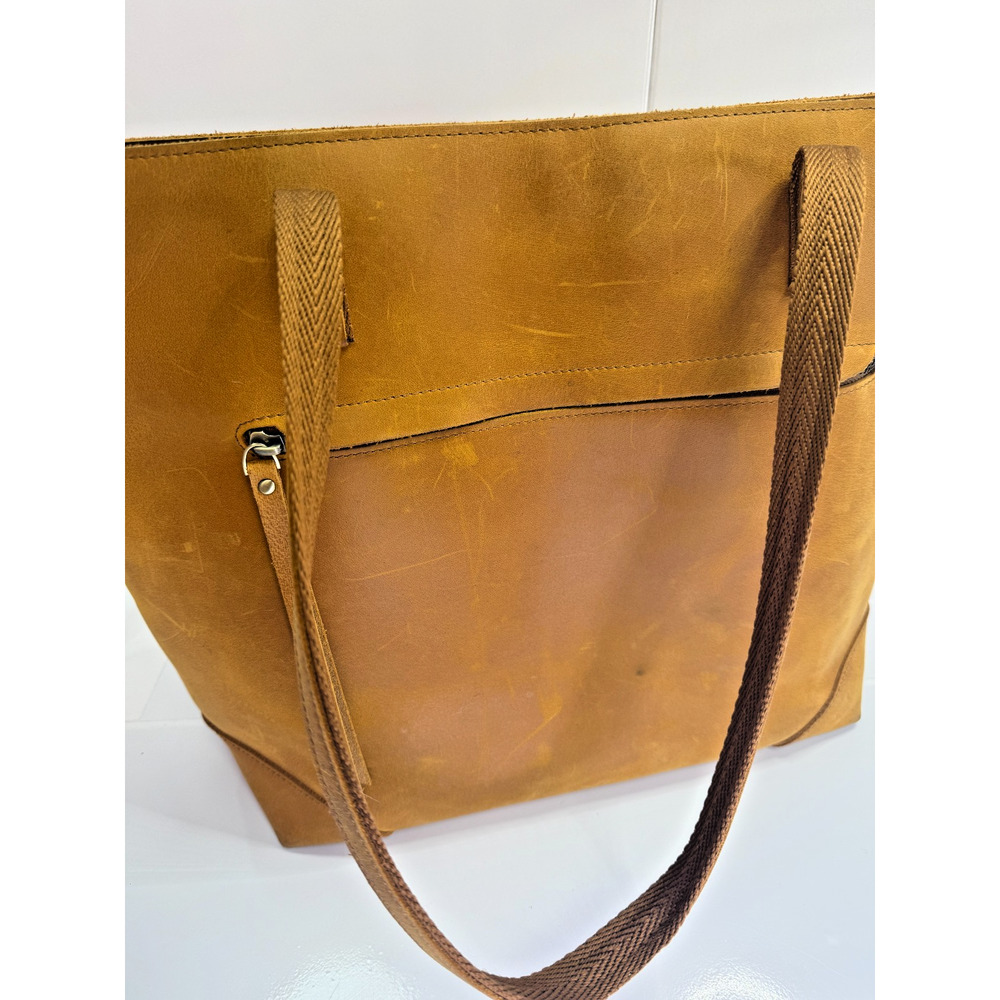 Brown Leather Crossbody Tote Work Travel Everyday Shoulder Bag S Zone 10.5 - Picture 5 of 11
